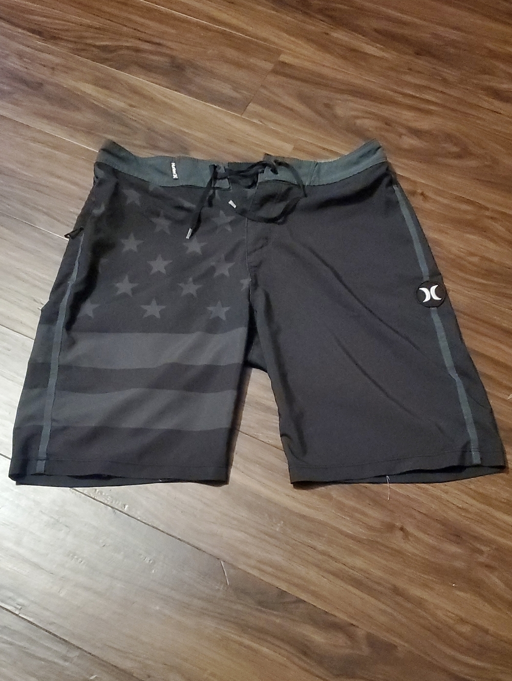Hurley Men's Phantom Black Star & Stripe Swim Board Shorts